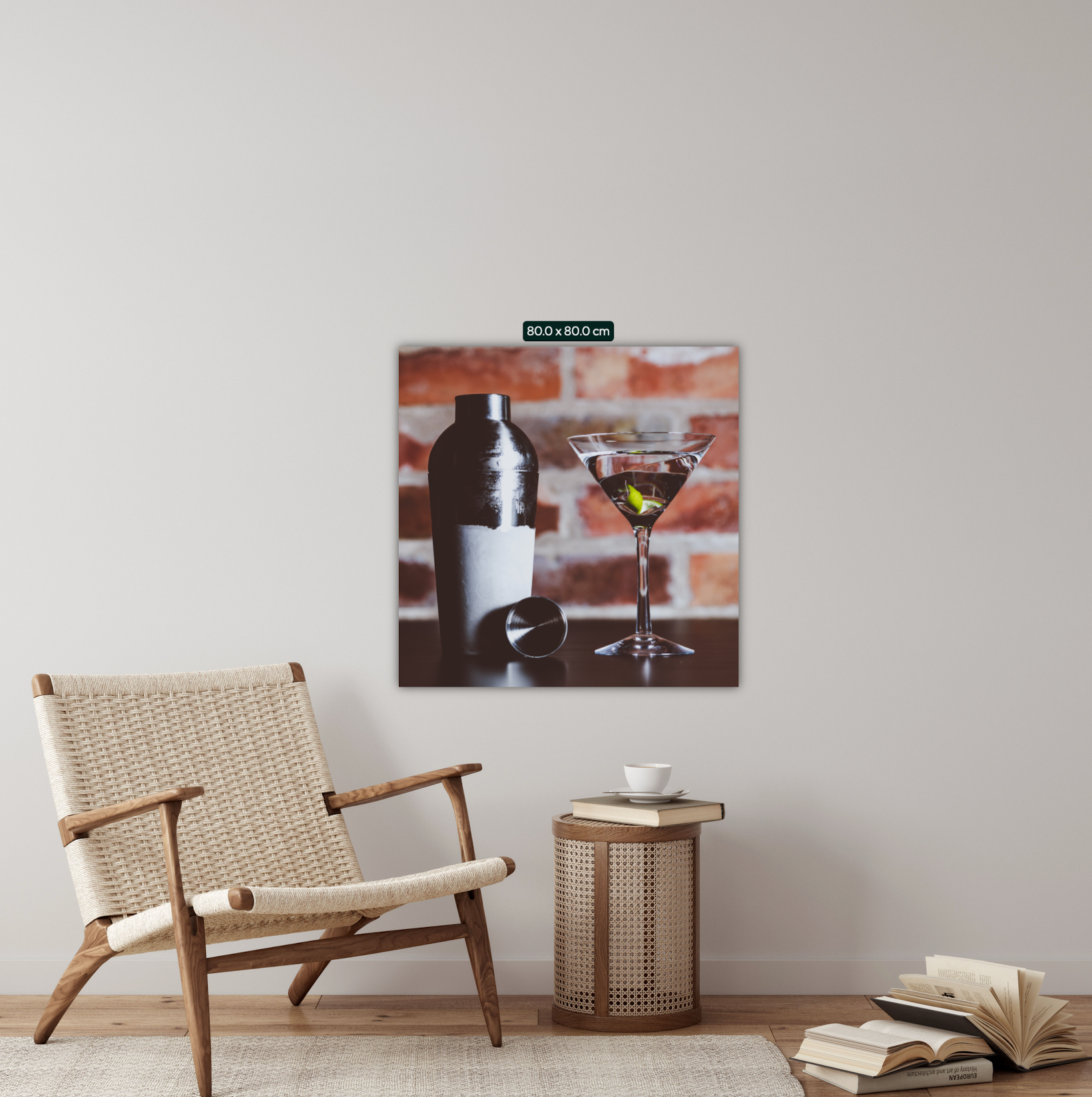 Dry Martini - varm (Canvastryck 80cm x 80cm)